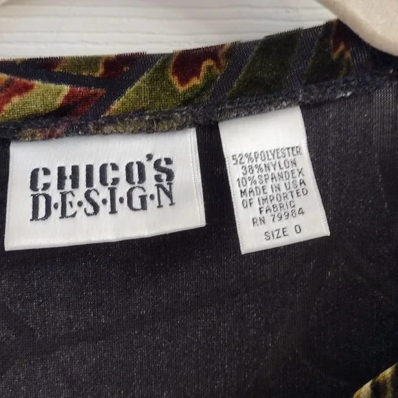 Animal Print Velvet Burnout Top Size Small Chico's Size 0 - Picture 2 of 4